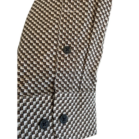 Perry Ellis Men's Multi-Dot Geometric Print Long Sleeve Shirt L - Picture 5 of 10
